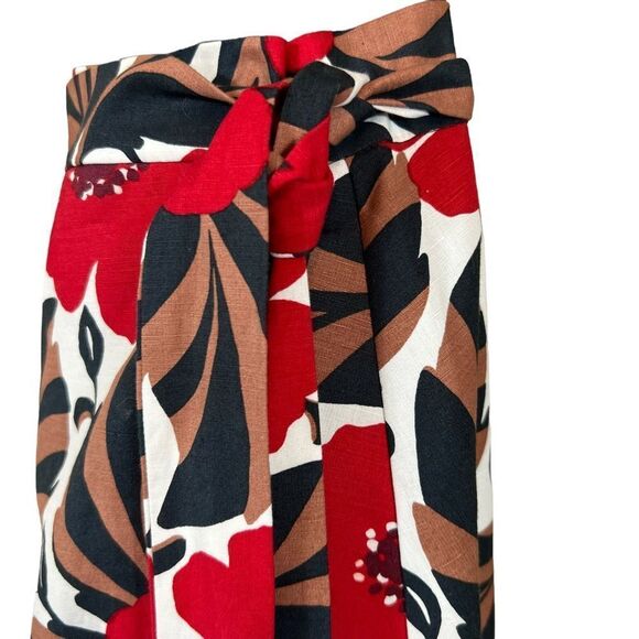 Kate Spade poppy field linen blend warp skirt - Picture 4 of 16